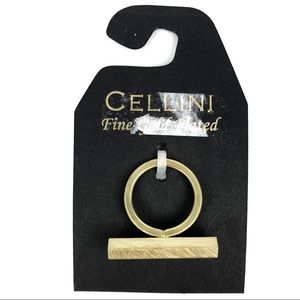 CELLINI Fine Gold Plated Minimalist Bar Ring
